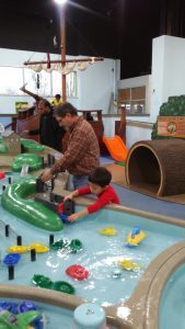 Picture of the water play area inside the Delaware Children's Museum at the Wilmington Riverfront.